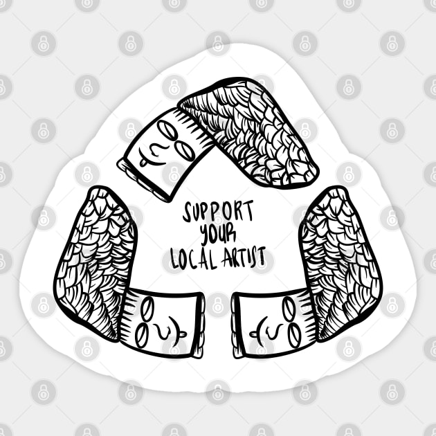 Support Your Local Artist Sticker by Riandrong's Printed Supply 